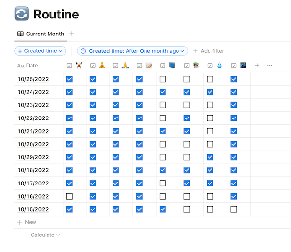 Daily Routine in Notion